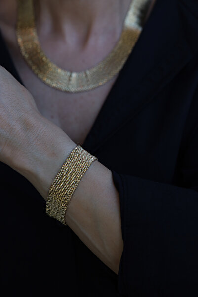 Yenigün Kuyumculuk 14 Ayar Altın İtalyan Işıltılı Hasır Bileklik