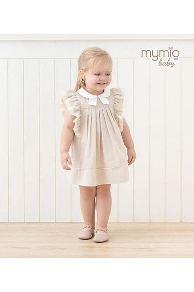 Mymio Frilly Linen Fabric Baby Girl Elbsie (6-9-12-18-24 Months)
