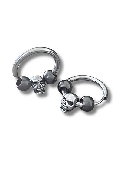 Omark Cotton Dr Skull Earrings