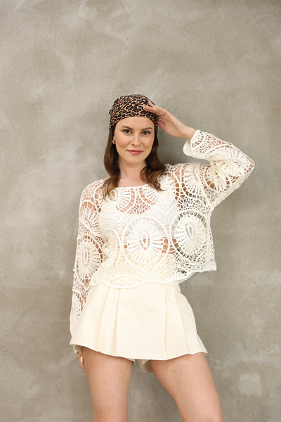 DM DİLAN MODA Women's Crochet Standard Size Bluz