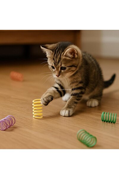 Busstier Mixed Color Spiral Spring Cat Toy Set of 10 - Flexible, Durable, Fun
