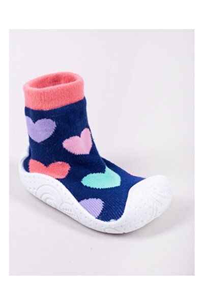 Superbaby Children's moccasins with non-slip soles - Colorful hearts pattern