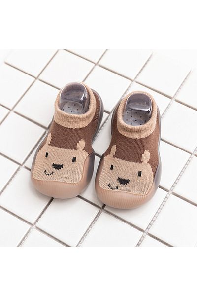 Superbaby Mocasini maro cu talpa antiderapanta - Teddy