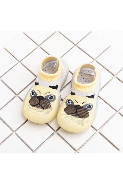 Superbaby Mocasini crem cu talpa antiderapanta - Doggye