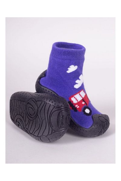 Superbaby Mocasini pentru copii cu talpă antiderapantă – Model mașină de pompieri roșie
