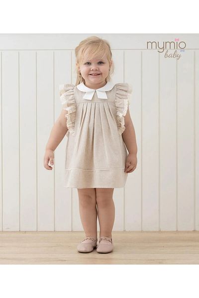 Mymio Frilly Linen Fabric Baby Girl Elbsie (6-9-12-18-24 Months)