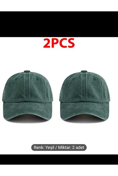 WOHOME Pălărie unisex cu aspect vintage din 2 piese - șapcă din bumbac lavabil