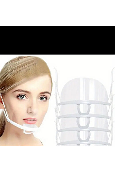 Marmara 3 adet SEFFAF BUGU ONLEYİCİ MASKE KUAFOR HEMSİRE EV KADİNİ UNİSEX