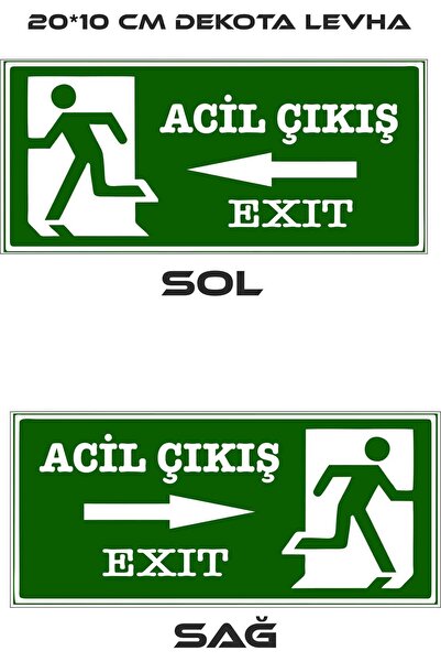 ünalgrup علامة توجيه خروج الطوارئ إلى اليمين واليسار