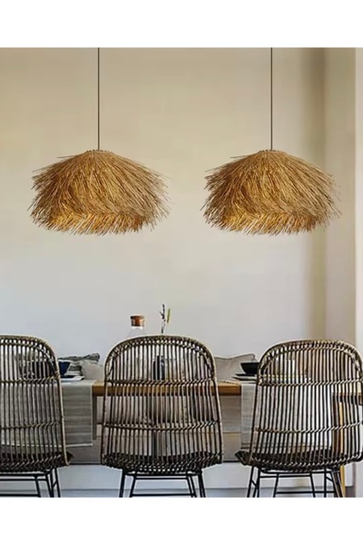 burenze Modern Sarkıt Hasır Bohem Avize Ferahlık Katar Bambu Avize 1 Adet Fiyatıdır