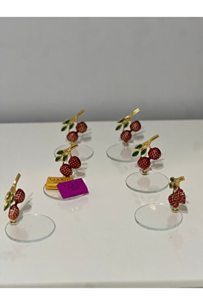 USD HOME 6 Lı Camlı Kirazlı Kahve Yanı Şekerlik Lokumluk Makaronluk