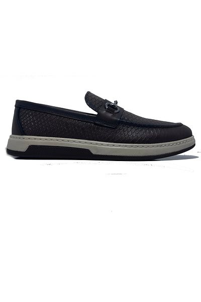MİWANO Brown Buckle Detailed Genuine Leather Casual Men's Loafer Shoes