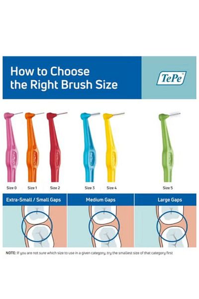 TePe Yellow 0.7mm Angled Interdental Brushes 25 Pieces