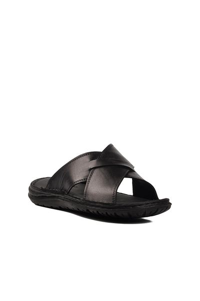 AYAKMOD Black Cross Banded Lightweight Men's Slippers 476404   M