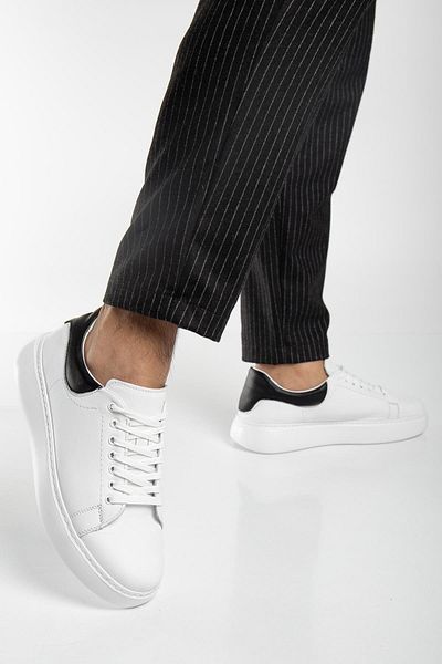 Dilimler Ayakkabı Γνήσιο δέρμα Ανδρικά παπούτσια Casual Λευκή χοντρή σόλα με κορδόνια