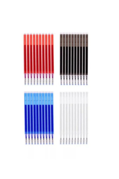 VARDIR Isı Ile Uçan Silinebilen Refill Kalem Içi Kırmızı-siyah-beyaz-mavi 40 Adet