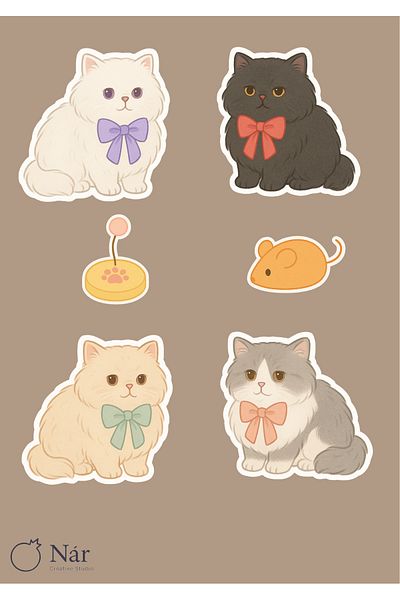 sticker 🍰   Tiny Paws Game Chase Sticker Set – 3 Sheets – for Agenda, Planner and Bullet Journal