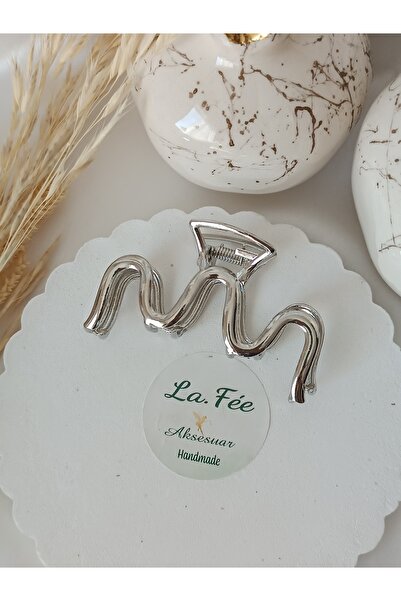 La fee aksesuar مشبك شعر معدني للنساء بلون فضي