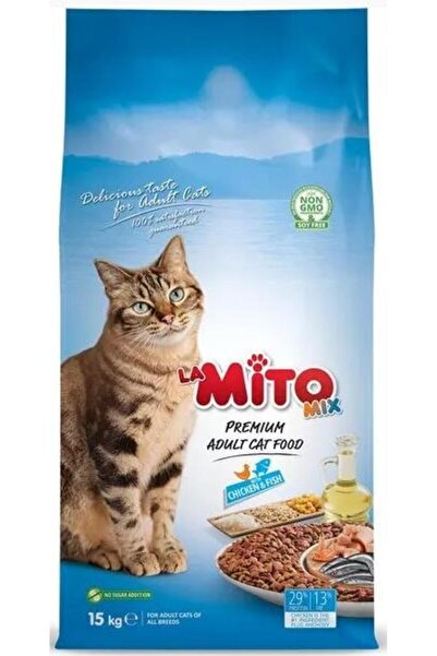 LaMito Ξηρά τροφή για ενήλικες γάτες με κοτόπουλο και ψάρι, για υποστήριξη κα...