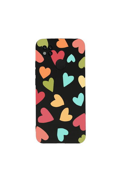 PrintiFy Xiaomi Redmi 9c ile Uyumlu Tropikal Kalpler (0214b) Tasarımlı Siyah Lansman Kılıf