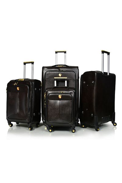 MORANO Murano Leather 4-Piece Luggage Set 32/28/24/20 Inch