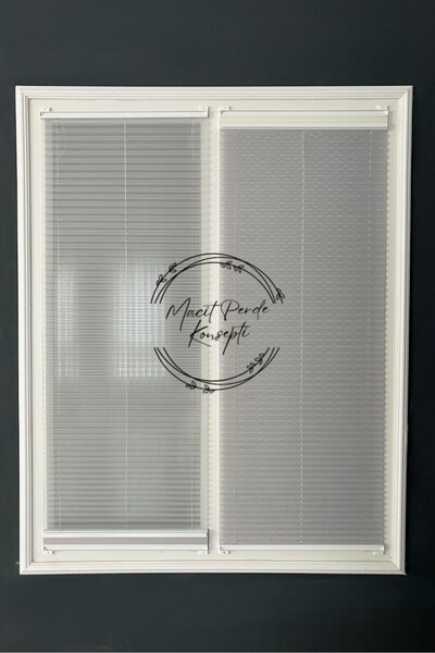 Macit Design Gece Gündüz Katlanabilir Gri Çiftli Plise Perde, Cam Balkon Perd...