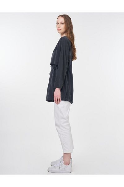 Kayra Adjustable Modal Tunic at the Waist Black-81042