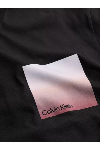 Calvin Klein Men's Back Section Line and Text Patterned T-Shirt K10K114164-Yaf