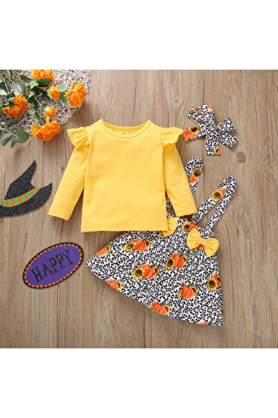 Superbaby Sundress with blouse for girls - Yellow pumpkins