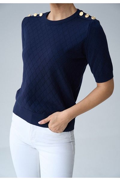 Jose Clothing Women's Premium Yarn Short Sleeve Summer Knitwear Blouse