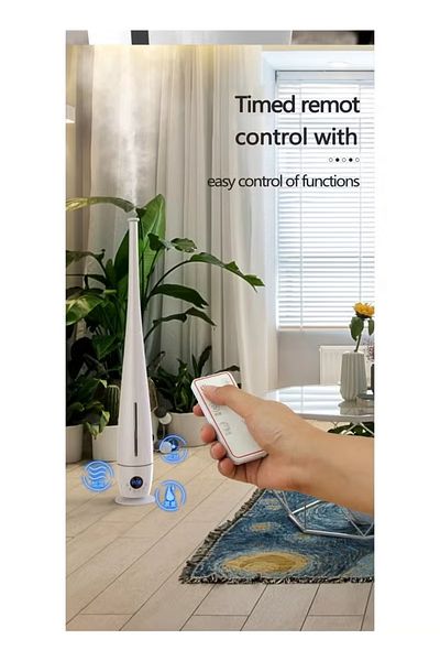 Denx مرطب هواء سعة 5 لتر مع عرض للرطوبة مرطب رذاذ بارد، 3 أوضاع تعديل مرطب هواء قائم مع ريموت تحكم عن بعد