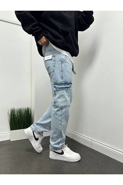 GOOD FASHION Men's Baggy Jeans with Cargo Pockets