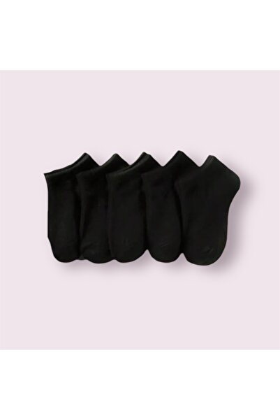 Black Arden Socks Çocuk Siyah Çorap 5'li Pamuklu Rahat Günlük Black Arden Socks