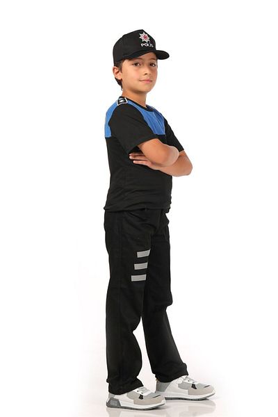 OULABİMİR Tricou albastru de vară pentru echipa de poliție cu delfini pentru copii