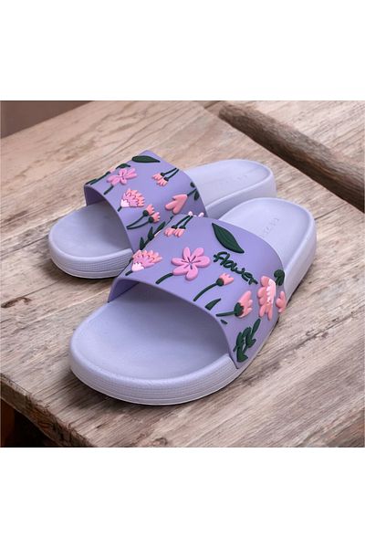 GEZER Chamomile Patterned Non-Slip Sole Slippers.Beach Garden Home Indoor Slippers