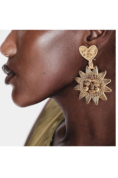 mos&more Sun Heart Pinterest Big Brand Women Earrings