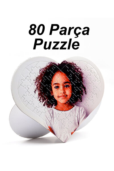 NiHavEs STAR Kişiye Özel Kalpli Fotoğraflı Yapboz Puzzle - 80 Parça A4 Resimli Pazıl Yapboz Sevgili Hediye