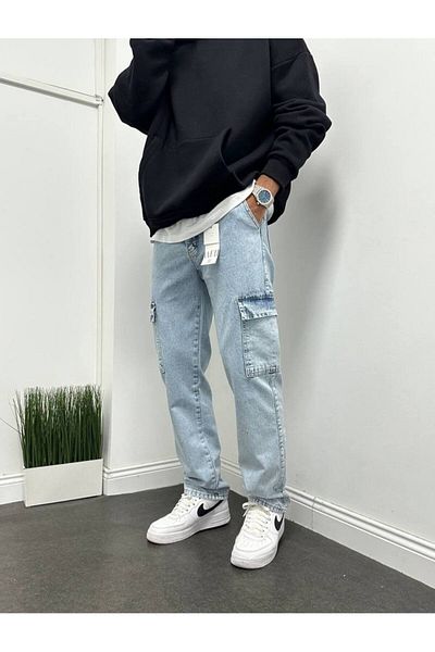 GOOD FASHION Men's Baggy Jeans with Cargo Pockets