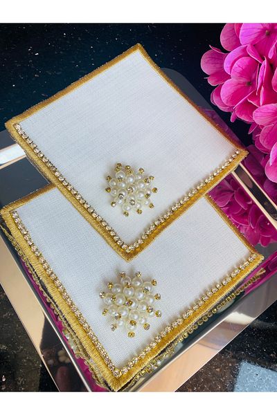 ELÇİÇEK HOME Presentation Napkin, Cocktail Napkin, Coffee Side Presentation Napkin Set of 2