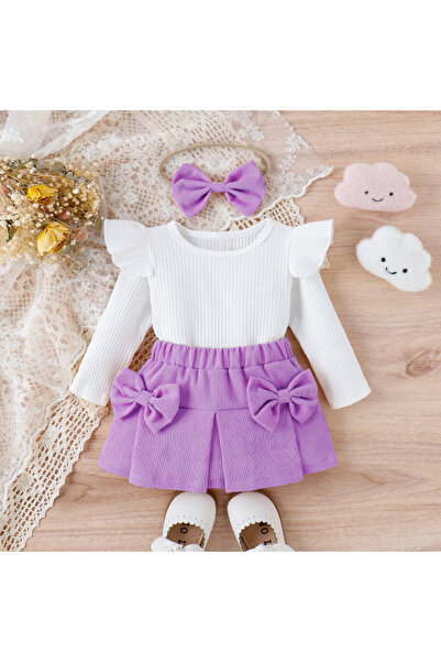 Superbaby Costumas cu bluzita si fustita din reiat