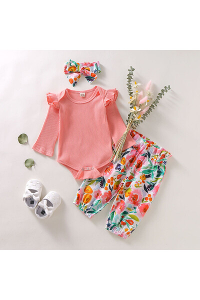 Superbaby Compleu pentru fetite cu body roz