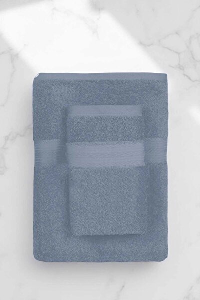 Mira Home طقم مناشف حمام سبا فاخرة فاخرة مكونة من قطعتين مقاس 90 × 170 سم نيلي