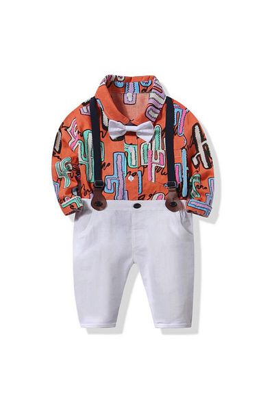 Superbaby Costum pentru baietei cu papion si body camasuta