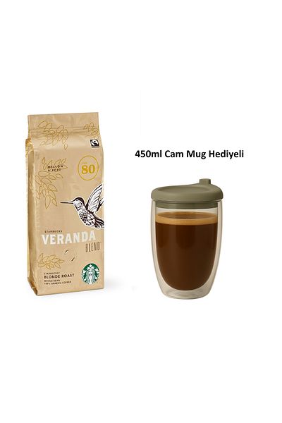 Starbucks ®   250 g Patio Blend Core Coffee + Glass Mug Gift 450ml