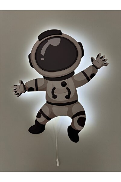 UViolets Dekoratif Ahşap Baskılı Astronot Çocuk Odası Gece Lambası 32*32