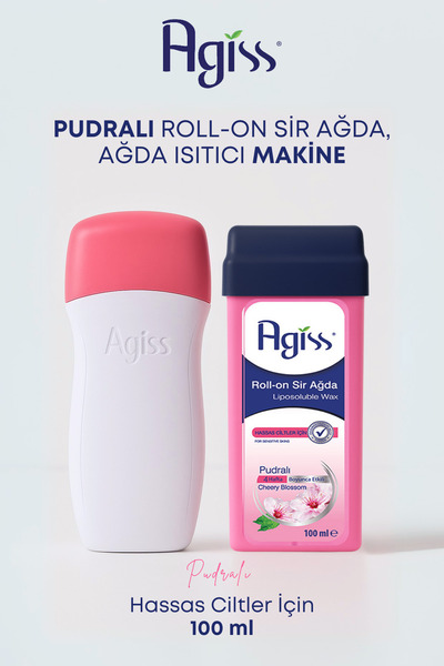AGISS 3 Adet Kartuş Roll-on Ağda Isıtıcı Ağda Makinesi 100 Metre Ağda Bezi Hassas Ciltler için Ağda Seti