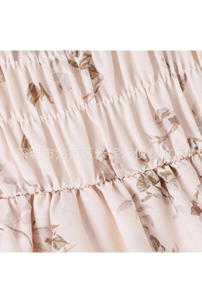 Superbaby Banana pink bodysuit with ruffled skirt for little girls