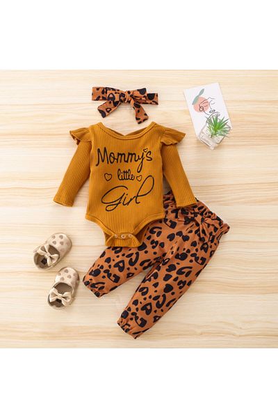 Superbaby Compleu maro pentru fetite - Mommy's little girl