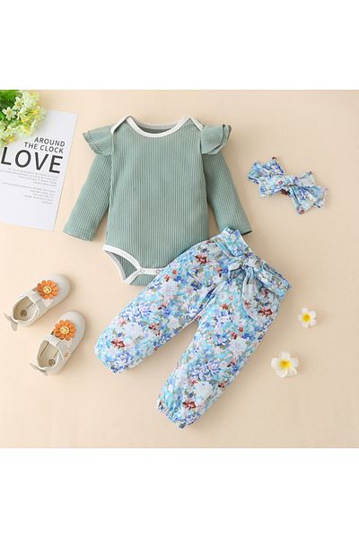 Superbaby Compleu pentru fetite cu body vernil