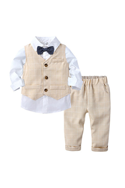 Superbaby Costum elegant crem cu vestuta
